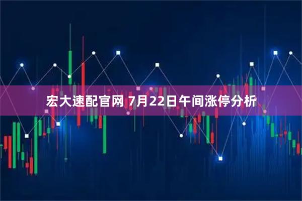 宏大速配官网 7月22日午间涨停分析
